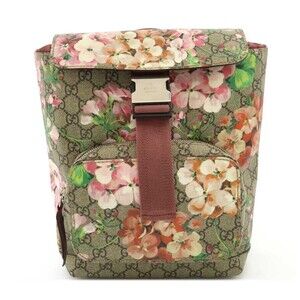 Gucci GG Blooms Supreme Backpack Floral Flower Beige Pink Multicolor